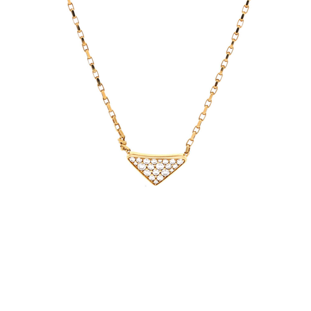Prada Micro Eternal Gold Triangle Pendant Necklace